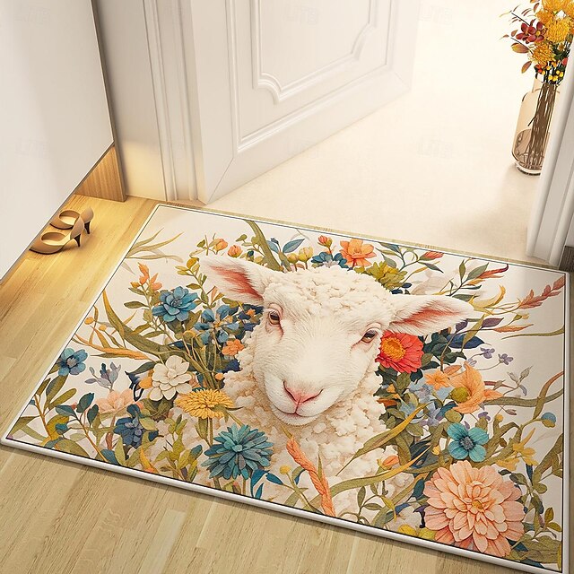 Sheep Doormat Kitchen Mat Floor Mat Non-Slip Area Rug Oil Proof Rug Indoor Outdoor Mat Bedroom Decor Bathroom Mat Entrance Rug