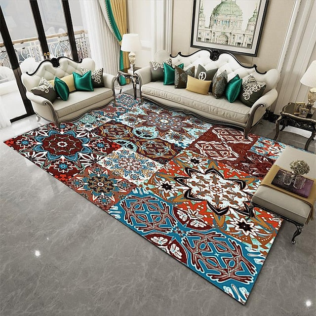 Bohemian Persian Floor Mat Area Rug Non Slip Living Room Sofa Blanket Coffee Table Mat