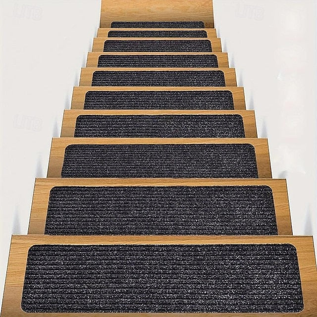 Non-Slip Carpet Stair Treads, Non-Skid Safety Rug, Slip Resistant Indoor Runner For Elders And Pets With Reusable Adhesive