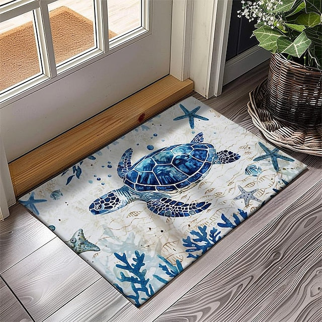 Sea Turtle Doormat Kitchen Mat Floor Mat Non-Slip Area Rug Oil Proof Rug Indoor Outdoor Mat Bedroom Decor Bathroom Mat Entrance Rug