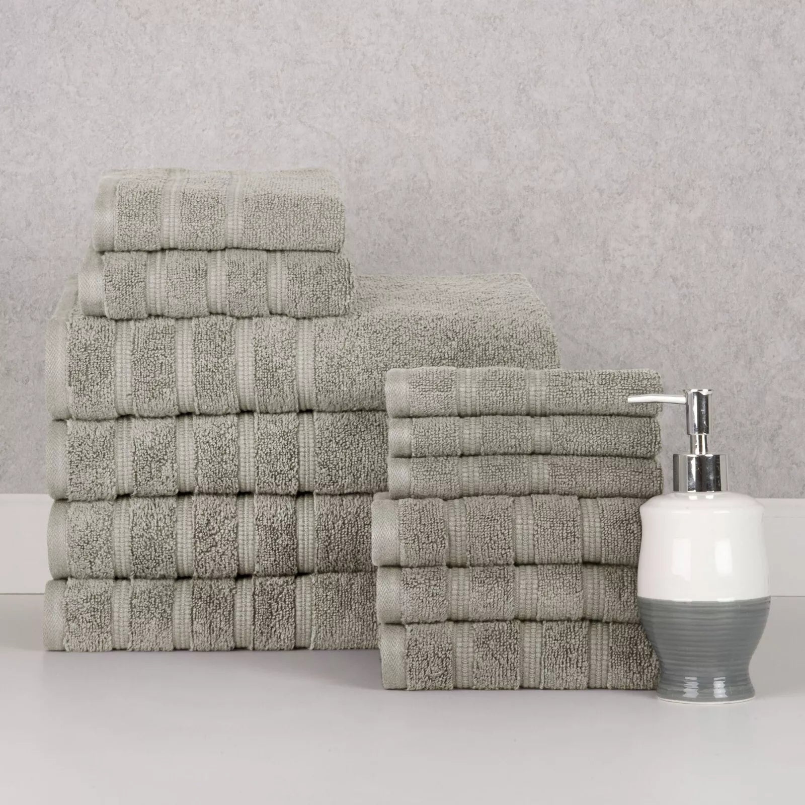 12-Piece Set: Bibb Home Zero Twist Egyptian Cotton Towel Set