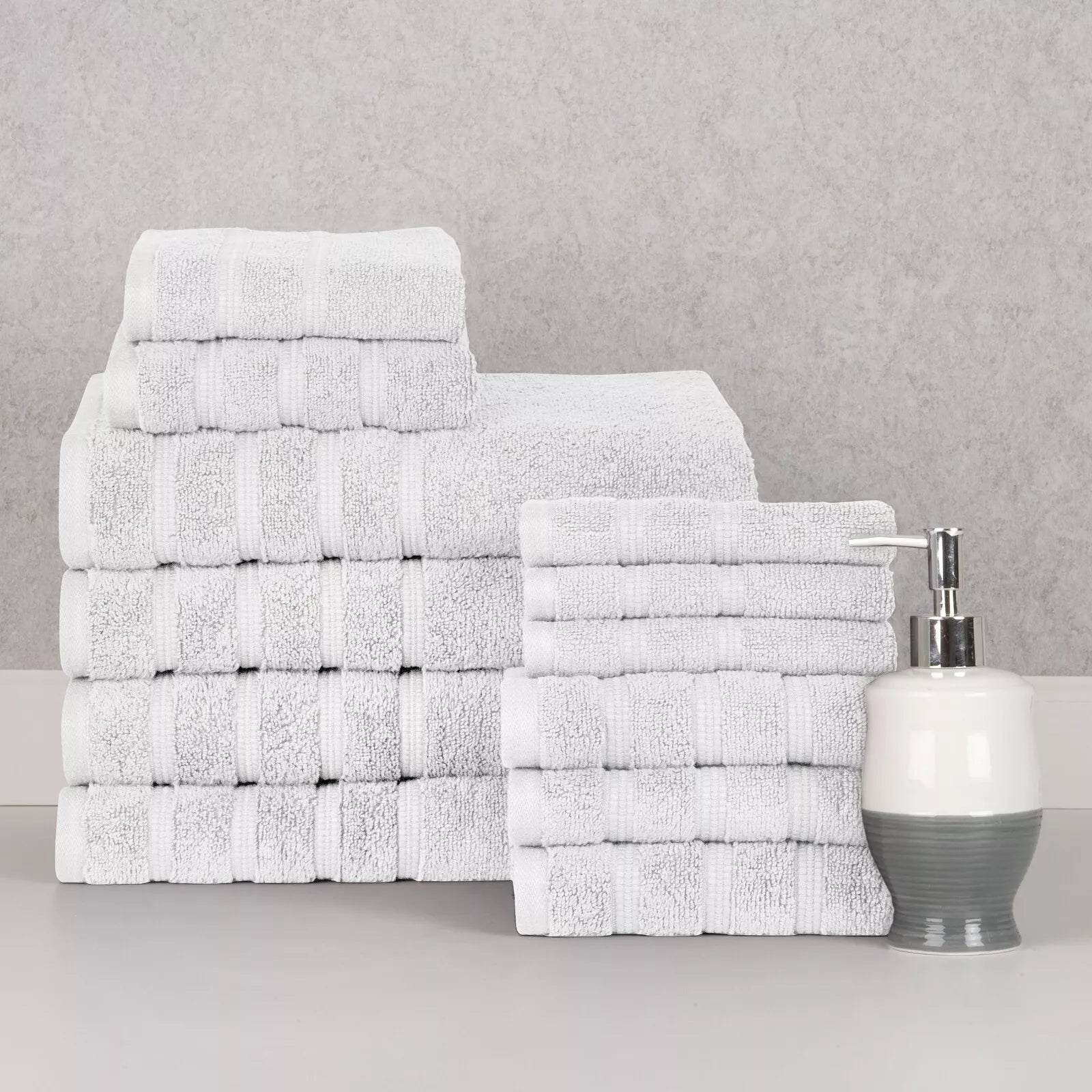 12-Piece Set: Bibb Home Zero Twist Egyptian Cotton Towel Set