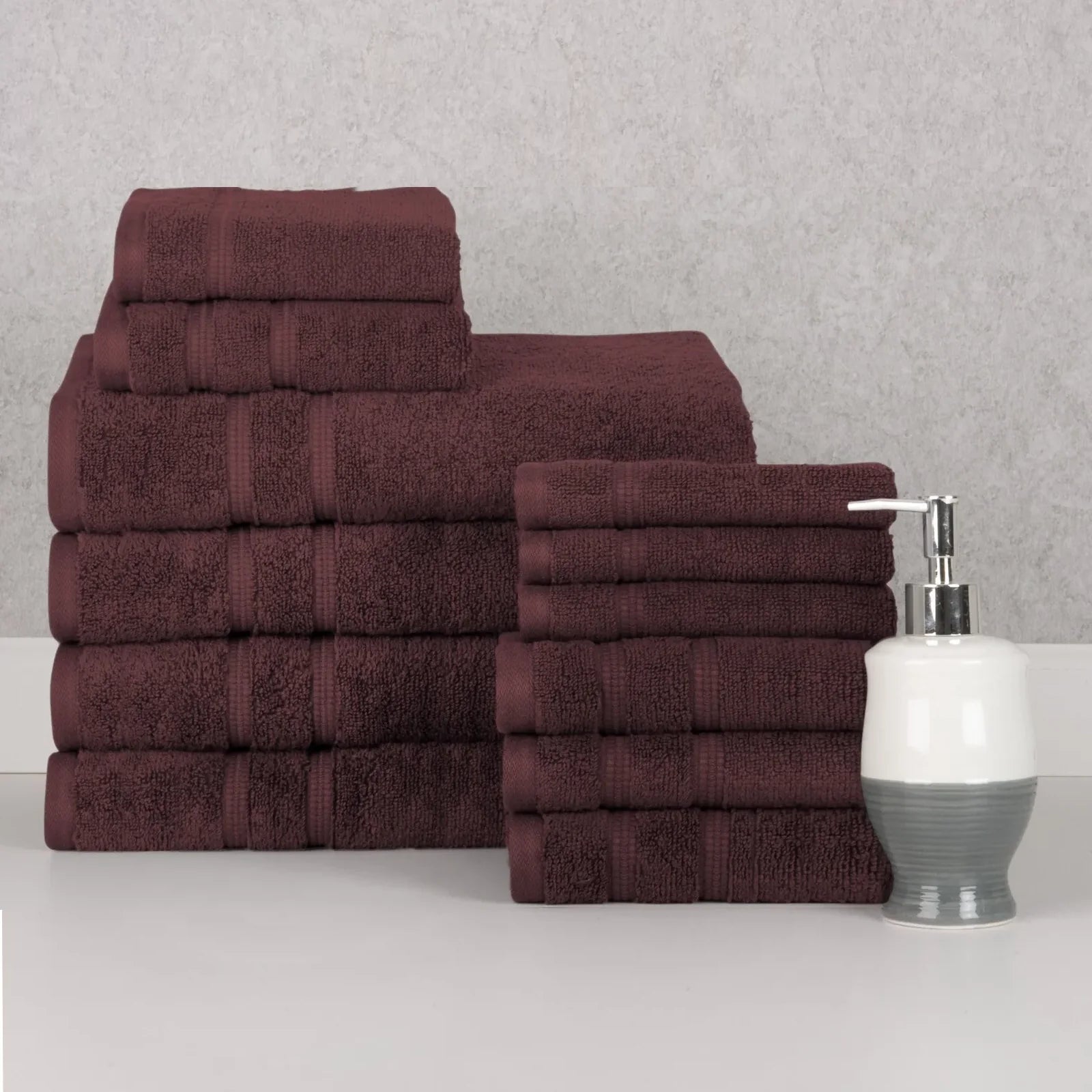 12-Piece Set: Bibb Home Zero Twist Egyptian Cotton Towel Set