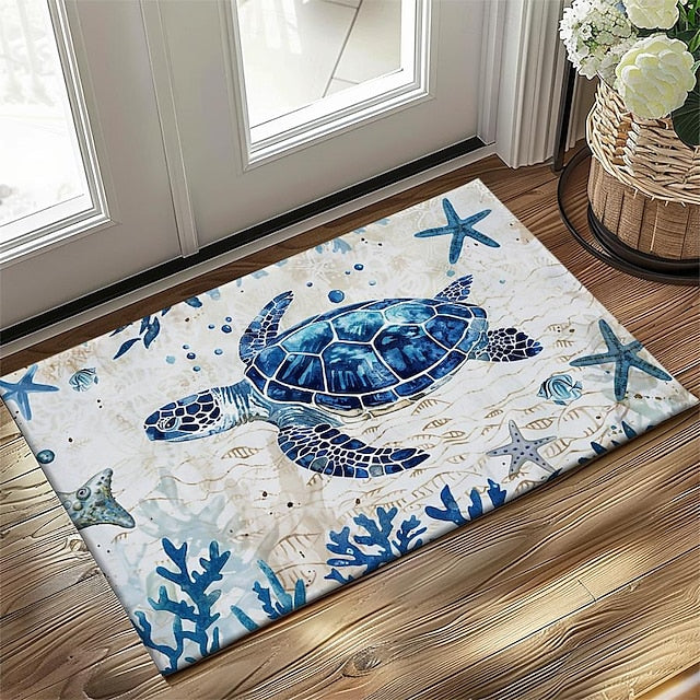 Sea Turtle Doormat Kitchen Mat Floor Mat Non-Slip Area Rug Oil Proof Rug Indoor Outdoor Mat Bedroom Decor Bathroom Mat Entrance Rug