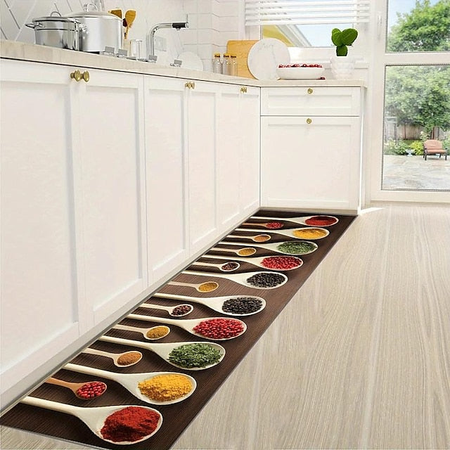 Seasoning Kitchen Mat Non-Slip Oil Proof Rug Indoor Outdoor Mat Bedroom Decor Bathroom Mat Entrance Rug Door Mat