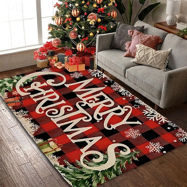 Christmas Decorations Area Rug Kitchen Mat Non-Slip Oil Proof Floor Mat Livingroom Rug Indoor Outdoor Mat Bedroom Decor Bathroom Mat Entrance Rug Door Mat