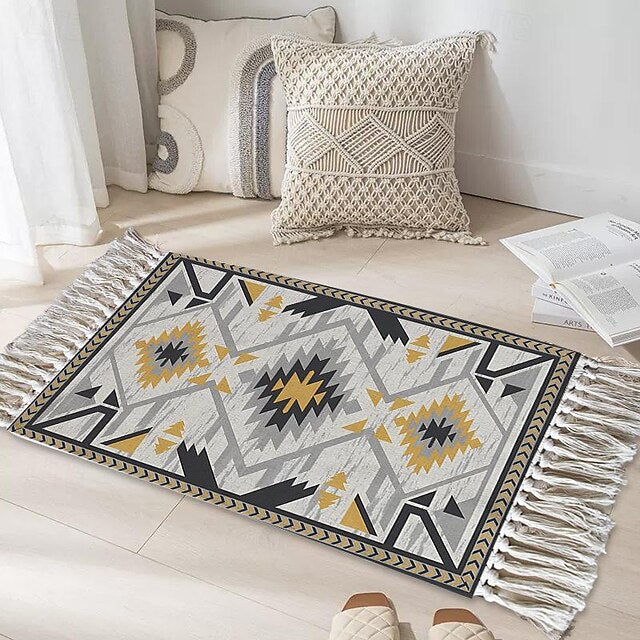 Woven Bohemian Mandala Doormat Kitchen Mat Floor Mat Non-Slip Area Rug Oil Proof Rug Indoor Outdoor Mat Bedroom Decor Bathroom Mat Entrance Rug Blue