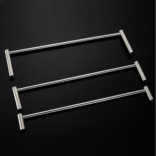 3-Tier Towel Rail with Hooks for Bathroom Wall Mounted Stainless Steel Towel Bar Brushed Nickel Towel Rack Rustproof Towel Bar 40/50/60CM(Silvery)