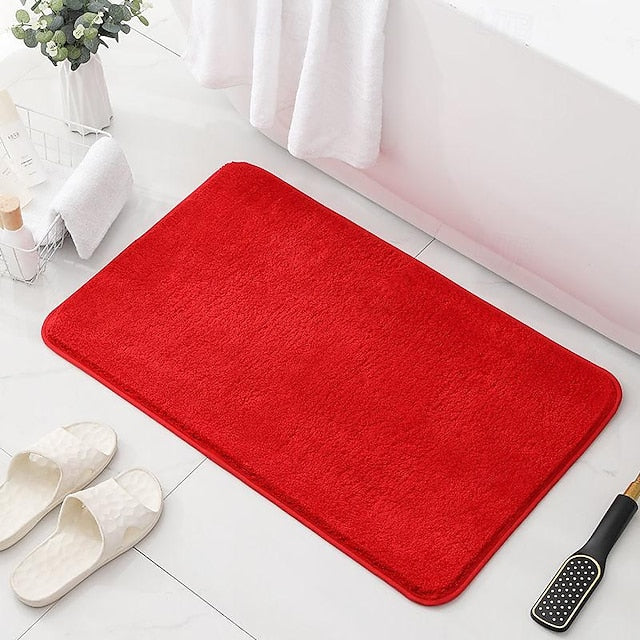 1pc Soft And Comfortable Thick Plush Bath Mat Non-slip For Bathroom, Bedroom, Living Room, Water Absorption And Anti-Slip Design Fall Decor