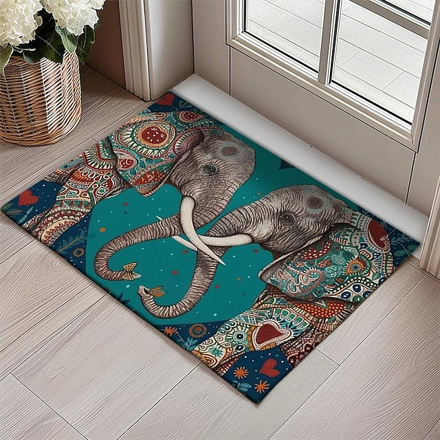 Duo Leopards Doormat Floor Mats Washable Rugs Kitchen Mat Non-Slip Oil Proof Rug Indoor Outdoor Mat Bedroom Decor Bathroom Mat Entrance Rug