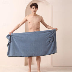 Men's Wearable Bath Towel with Pocket Soft Microfiber Magic Swim Beach Towel Blanket Wrap up Shower Skirts Are Softer Than Absorbent Bathrobes