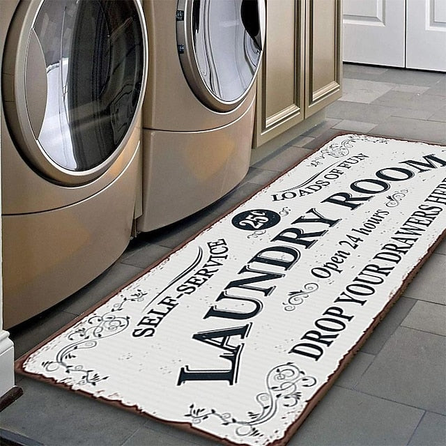 Laundry Mat Rug Kitchen Mat Non-Slip Oil Proof Rug Indoor Outdoor Mat Bedroom Decor Bathroom Mat Entrance Rug Door Mat