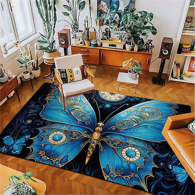 Art Butterfly Area Rug Kitchen Mat Non-Slip Oil Proof Floor Mat Livingroom Rug Indoor Outdoor Mat Bedroom Decor Bathroom Mat Entrance Rug Door Mat