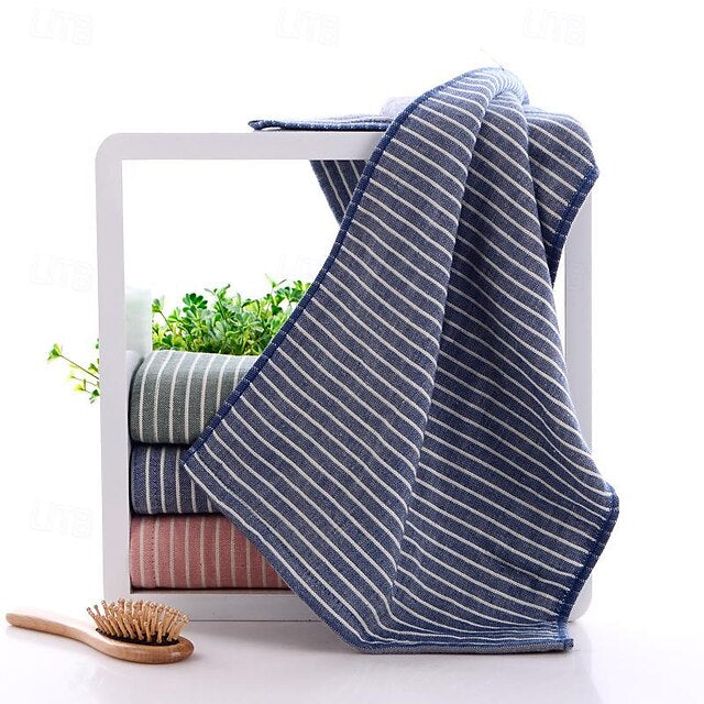 32 Strands Japanese Checkered Cotton Gauze Towel Terry Fabric Absorbent Face Towel Adult Couple Face Towel