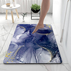 Marble Pattern Bathroom Bath Mats Creative Absorbent Bathroom Rug Diatomaceous Earth Non Slip