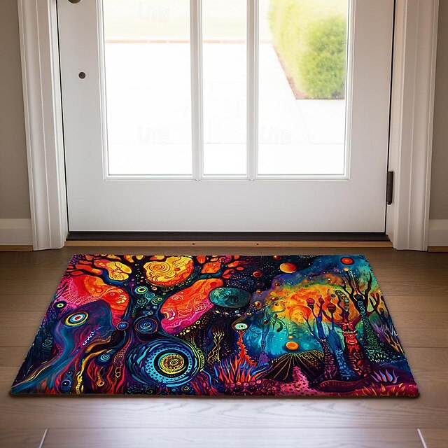 Trippy Psychedelic Monster Doormat Non-Slip Oil Proof Rug Indoor Outdoor Mat Bedroom Decor Bathroom Mat Entrance Rug Door Mat