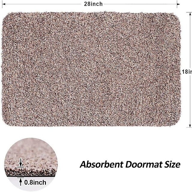 Brown Magic Doormat Super Absorbs Mud Rubber Back Door Mat Non-Slip Indoor Outdoor Low Profile Machine Washable Pet Shoe Scraper Carpet Rug For Entryway