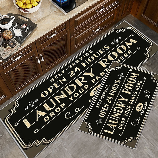 Laundry Mat Rug Kitchen Mat Non-Slip Oil Proof Rug Indoor Outdoor Mat Bedroom Decor Bathroom Mat Entrance Rug Door Mat