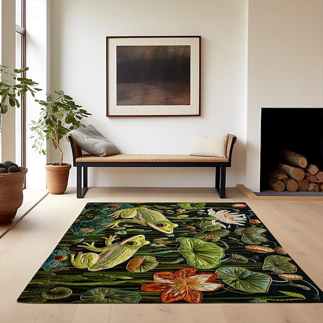 Frogs Pound Area Rug Kitchen Mat Non-Slip Oil Proof Floor Mat Livingroom Rug Indoor Outdoor Mat Bedroom Decor Bathroom Mat Entrance Rug Door Mat