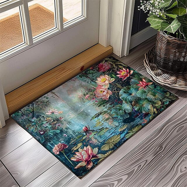 Countryside Tuilps Doormat Floor Mats Washable Rugs Kitchen Mat Non-Slip Oil Proof Rug Indoor Outdoor Mat Bedroom Decor Bathroom Mat Entrance Rug