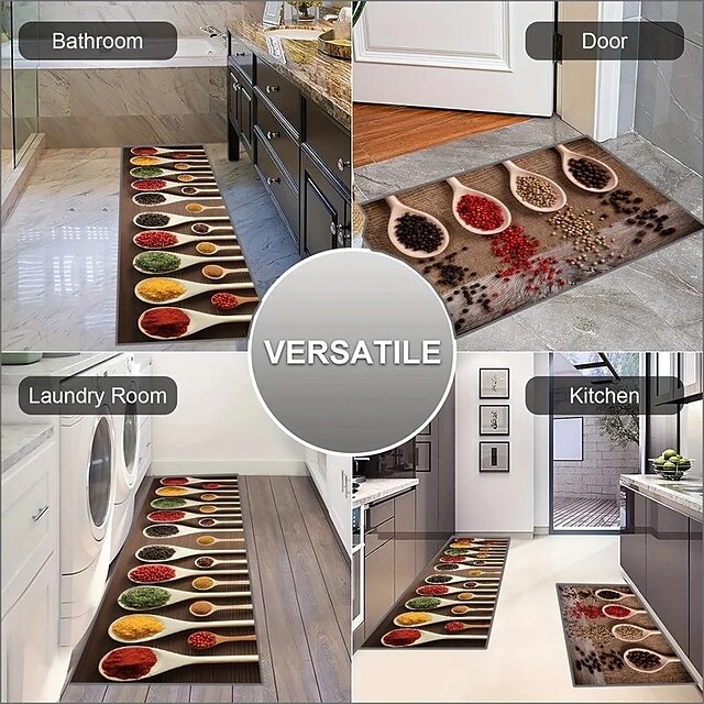 Seasoning Kitchen Mat Non-Slip Oil Proof Rug Indoor Outdoor Mat Bedroom Decor Bathroom Mat Entrance Rug Door Mat