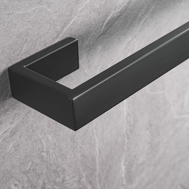 Matte Black Towel Rail 304 Stainless Steel Towel Bar, Mirror Polished, Brushed Wall Mounted Bathroom & Kitchen