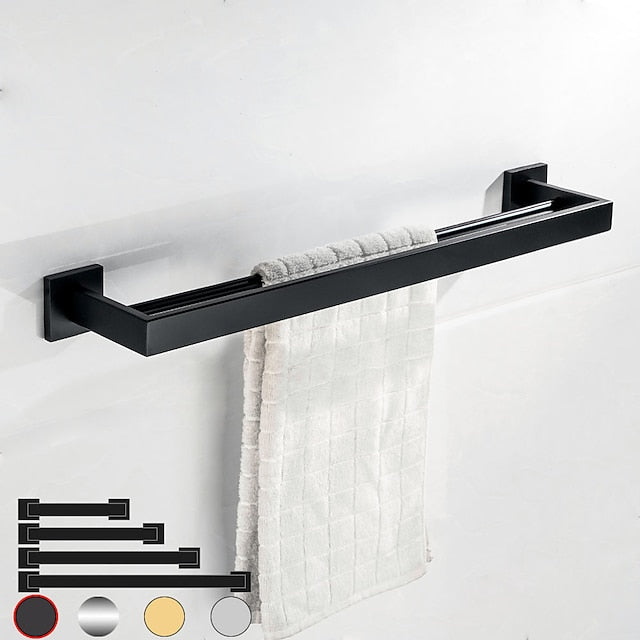 Wall Mounted Towel Rail Towel Rack Holder for Bathroom,Stainless Steel Tower Bar Bathroom Hardware Accessories Towel Bar 30-60cm(Black/Chrome/Golden/Brushed Nickel)