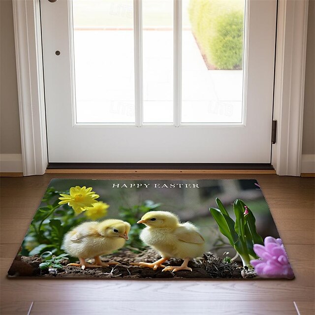 Breaking Egg Easter Doormat Floor Mats Washable Rugs Kitchen Mat Non-Slip Oil Proof Rug Indoor Outdoor Mat Bedroom Decor Bathroom Mat Entrance Rug