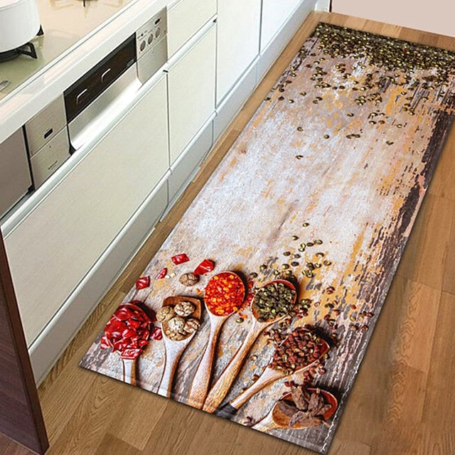 Spices Area Rug Kitchen Mat Non-Slip Oil Proof Floor Mat Livingroom Rug Indoor Outdoor Mat Bedroom Decor Bathroom Mat Entrance Rug Door Mat