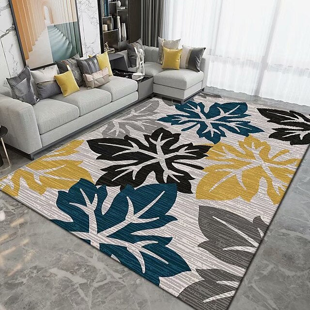 3D Printing Carpet Leaf Printing Floor Mat Square Living Room Bedroom Carpet Door Mat