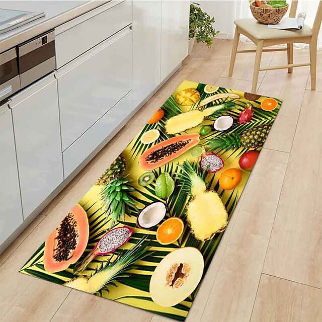 Fruits Kitchen Mat Non-Slip Oil Proof Floor Mat Rug Indoor Outdoor Mat Bedroom Decor Bathroom Mat Entrance Rug Door Mat