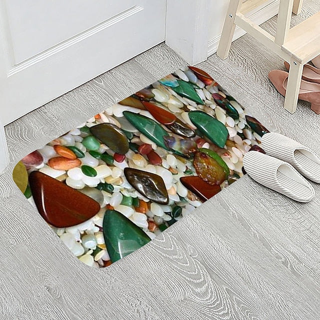 Cobblestone Pattern Door Mat Floor mats Washable Rugs Kitchen Mat Anti-Slip Non Skid Area Rug Front Livingroom Bedroom 1pc