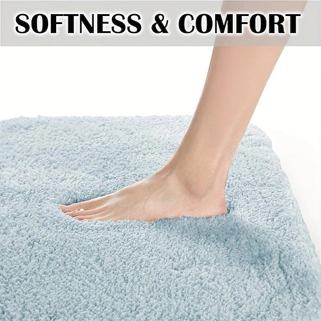 1pc Soft And Comfortable Thick Plush Bath Mat Non-slip For Bathroom, Bedroom, Living Room, Water Absorption And Anti-Slip Design Fall Decor