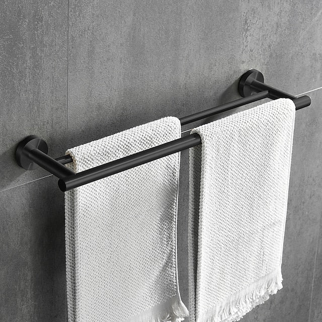 Towel Rack Wall Mounted Stainless Steel Towel Bar 2-tier Towel Rail (Golden/Chrome/Black/Brushed Nickel)