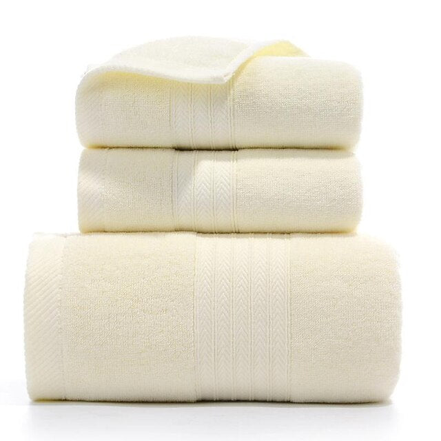 Thickened Bath Towels Set of 3,100% Turkish Cotton Ultra Soft Bath Sheets, Highly Absorbent Large Bath Towel for Bathroom, Premium Quality Shower Towel, 1PC Bath Towel&1PC Hand Towel&1PC Washcloth