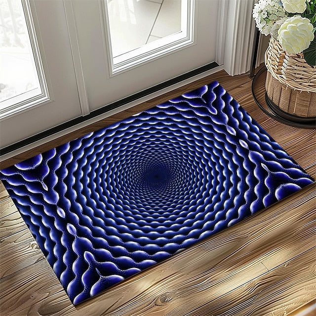 3D Vortex Doormat Kitchen Mat Floor Mat Non-Slip Area Rug Oil Proof Rug Indoor Outdoor Mat Bedroom Decor Bathroom Mat Entrance Rug Optical Illusion