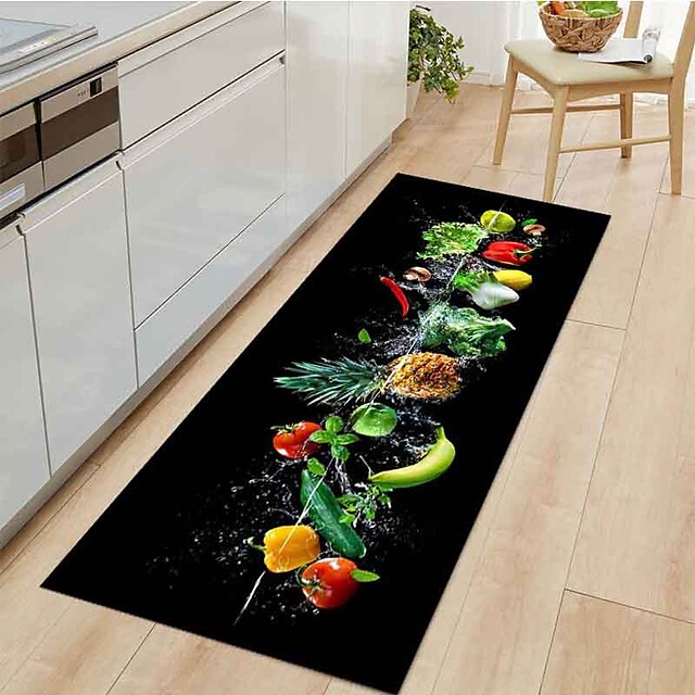 Fruits Kitchen Mat Non-Slip Oil Proof Floor Mat Rug Indoor Outdoor Mat Bedroom Decor Bathroom Mat Entrance Rug Door Mat