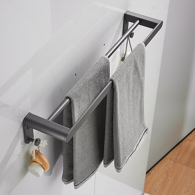 Bathroom Accessory Set,Bathroom Hardware Space Aluminium Wall Mounted Gun GreyTowel Rack /Corner Shelf/Robe Hook/Toilet Paper Holder/Towel Bar/Toilet Brush Holder