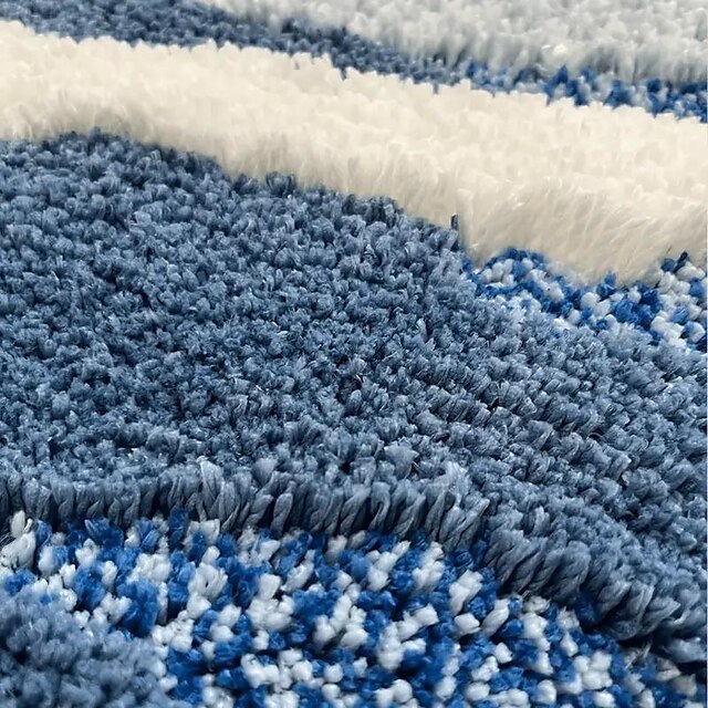 Wave Tufted Special-shaped Flocking Carpet Rug Living Room Home Anti-slip Bedroom Bedside Blanket Machine Washable