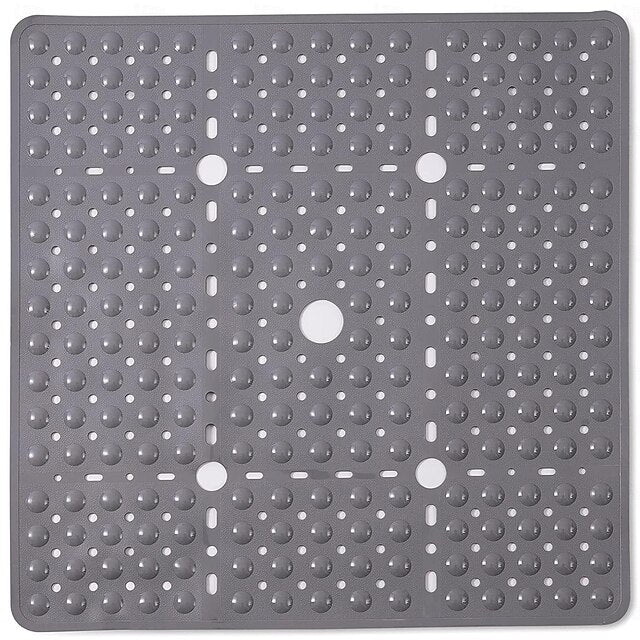 Shower Mats Rubber Shower Mat with Drain Hole - Non-Slip Bathtub Mat for Bathroom, Anti-Mildew, Quick-Drying, Comfortable and Safe for Kids and Elderly