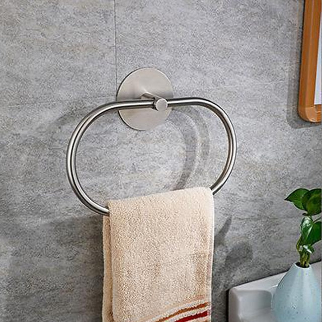 Towel Ring for Bathroom, Self-adhesive Hand Towel Holder Wall Mounted,304 Stainless Steel Bath Towel Hanger/Round Hand Towel Rack Perfect for Bathroom, Sink, Kitchen