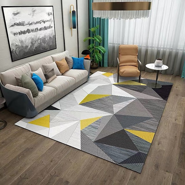 Geometric Living Room Floor Mat Carpet Abstract Area Rug Bedroom Bedside Covered Rectangular Coffee Table Carpet