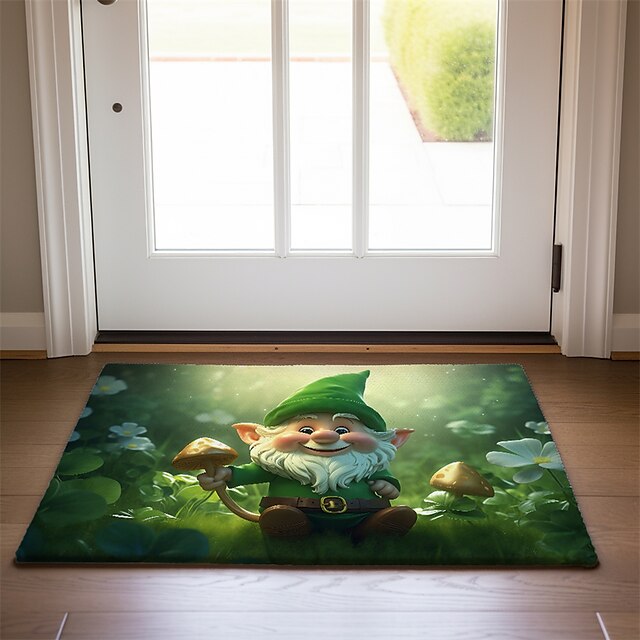 Saint Patrick's Day Doormat Floor Mats Washable Rugs Kitchen Mat Non-Slip Oil Proof Rug Gnome Indoor Outdoor Mat Bedroom Decor Bathroom Mat Entrance Rug