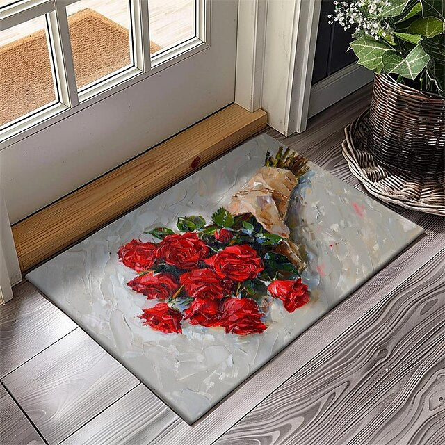 Daisy Flowers Doormat Kitchen Mat Floor Mat Non-Slip Area Rug Oil Proof Rug Indoor Outdoor Mat Bedroom Decor Bathroom Mat Entrance Rug