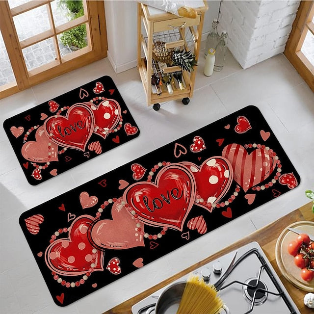 Valentine's Day Area Rug Kitchen Mat Non-Slip Oil Proof Floor Mat Livingroom Rug Indoor Outdoor Mat Bedroom Decor Bathroom Mat Entrance Rug Door Mat