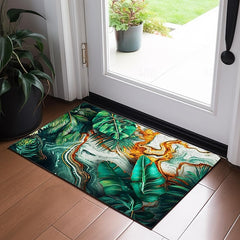 Tropical Leaves Doormat Non-Slip Oil Proof Rug Indoor Outdoor Mat Bedroom Decor Bathroom Mat Entrance Rug Door Mat