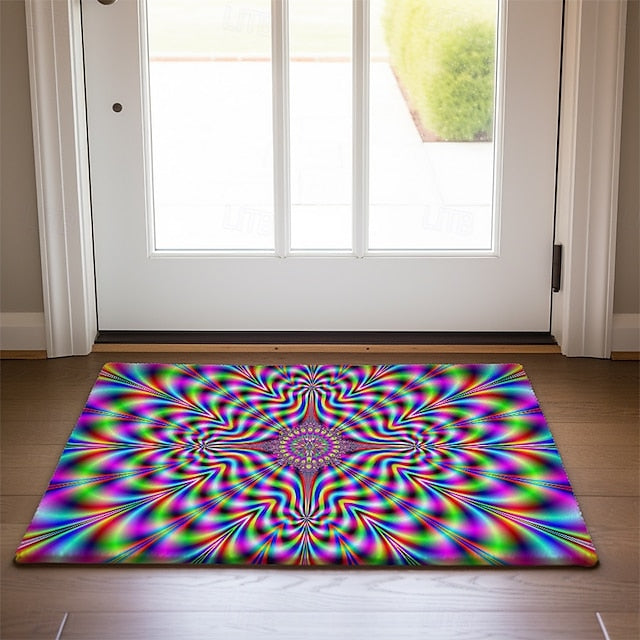 3D Vortex Doormat Kitchen Mat Floor Mat Non-Slip Area Rug Oil Proof Rug Indoor Outdoor Mat Bedroom Decor Bathroom Mat Entrance Rug Optical Illusion