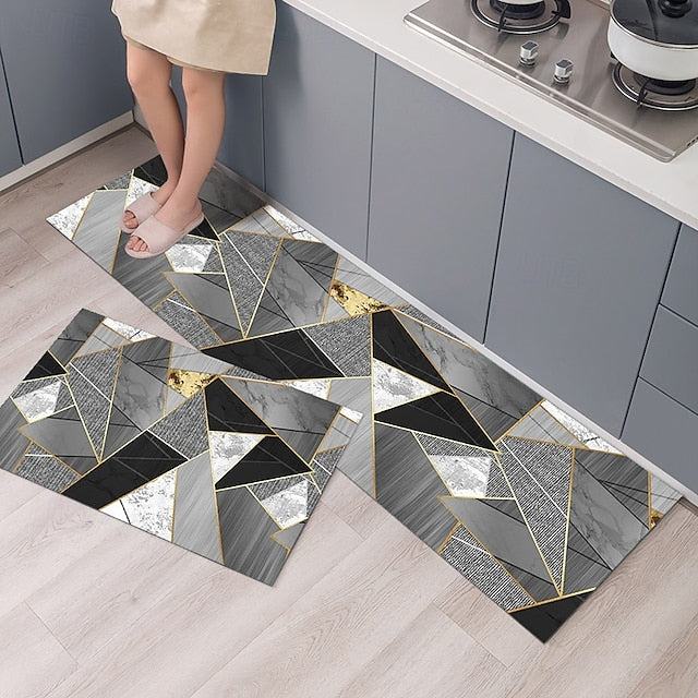 Modern Geometric Kitchen Mats Long Strips Carpets Bedside Rugs Bathroom Door Mats