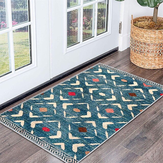 Geometric Abstract Runner Rug Kitchen Mat Non-Slip Oil Proof Rug Indoor Outdoor Mat Bedside Bedroom Decor Bathroom Mat Entrance Rug Door Mat