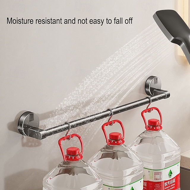 Suction Cup Towel Rack Bathroom No Punching Bathroom Towel Pole Bath Towel Wall Mounted Storage Rack Storage Rack